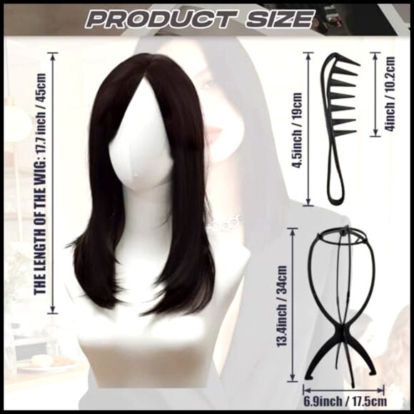Synthetic Layered Wig with Bangs Shoulder Length Heat Resistant Party Cosplay main image 6